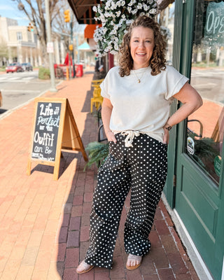 The Dolly Polka Dot Barrel Pants - The Southern Loft