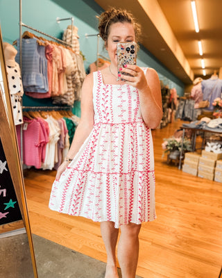 The Ella Botanical Sleeveless Embroidered Mini Dress - The Southern Loft