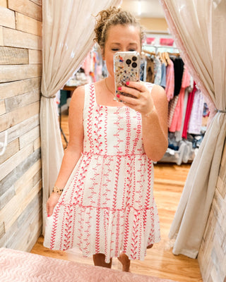 The Ella Botanical Sleeveless Embroidered Mini Dress - The Southern Loft