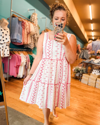 The Ella Botanical Sleeveless Embroidered Mini Dress - The Southern Loft