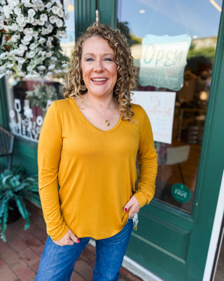 The First Chill V-Neck Long Sleeve Top - The Southern Loft