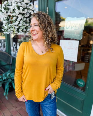The First Chill V-Neck Long Sleeve Top - The Southern Loft