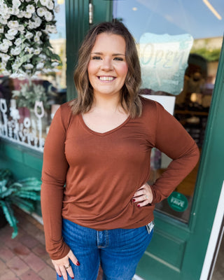 The First Chill V-Neck Long Sleeve Top - The Southern Loft