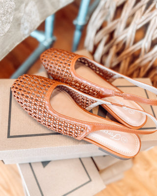 The Ginny Breathable Woven Slingback Flats - The Southern Loft