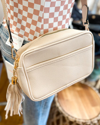 The Nova Pebble Vegan Leather Crossbody Bag w/ Canvas Strap - The Southern Loft