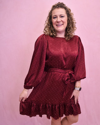 Through The Years Rhinestone Satin Dress - The Southern Loft