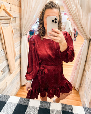 Through The Years Rhinestone Satin Dress - The Southern Loft