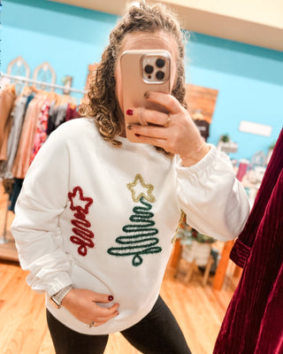 Tinsel My Tree Balloon Sleeve Pullover - The Southern Loft