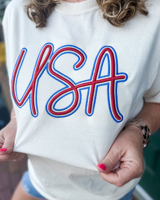 USA 3D Embroidered TShirt - The Southern Loft