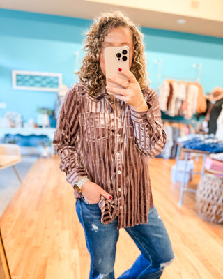 Velvet Ember Button Down Top - The Southern Loft