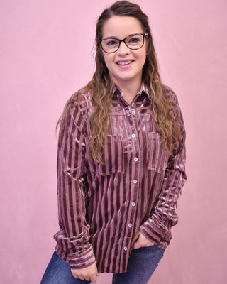 Velvet Ember Button Down Top - The Southern Loft