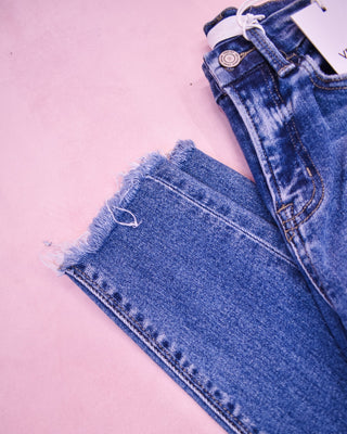 Vervet High Rise Uneven Raw Hem Skinny - The Southern Loft