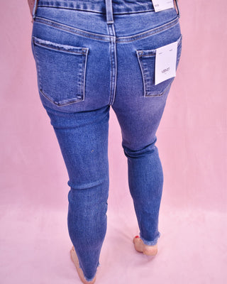 Vervet High Rise Uneven Raw Hem Skinny - The Southern Loft