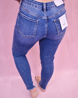 Vervet High Rise Uneven Raw Hem Skinny - The Southern Loft