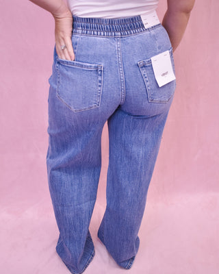 VERVET Super High Rise Drawstring Wide Leg Jeans - The Southern Loft