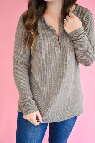 Waving Goodbye Waffle Knit Top - The Southern Loft
