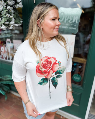 Wild Rose Oversized Graphic Tee - The Southern Loft