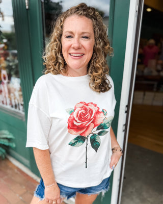 Wild Rose Oversized Graphic Tee - The Southern Loft
