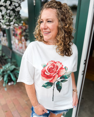 Wild Rose Oversized Graphic Tee - The Southern Loft