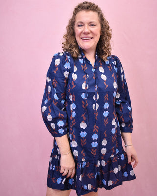 Winter Whimsy Floral Mini Dress - The Southern Loft