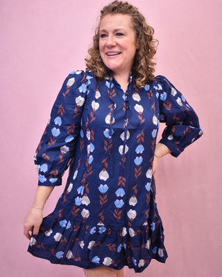 Winter Whimsy Floral Mini Dress - The Southern Loft