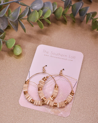 Wood Square Link Wire Earrings - The Southern Loft