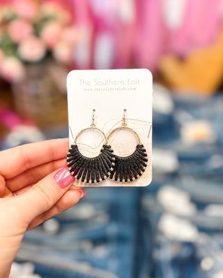 Woven Leather Drop Earrings - The Southern Loft