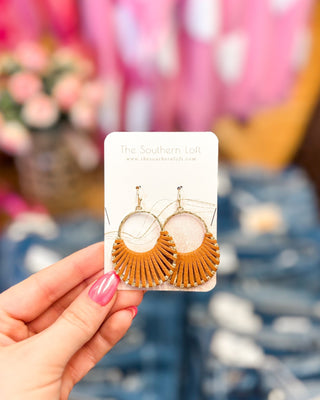 Woven Leather Drop Earrings - The Southern Loft