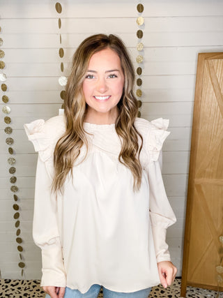 After Hours Ruffle Shoulder Top - The Southern Loft