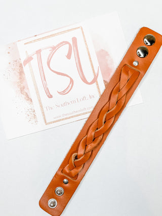 Braided Punk Leather Cuff Bracelet - The Southern Loft