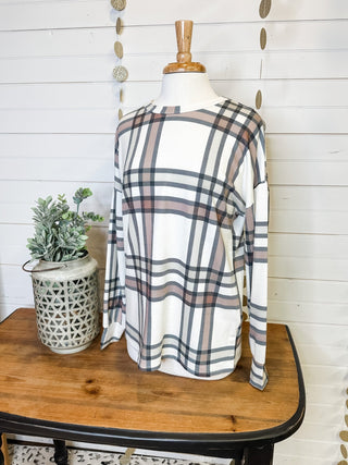 long sleeve plaid top