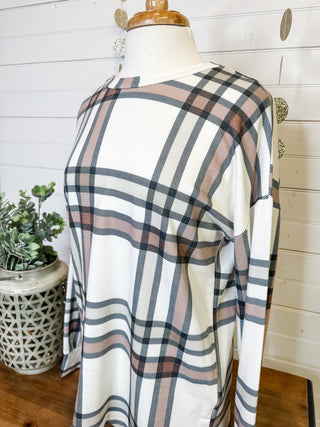 long sleeve plaid top