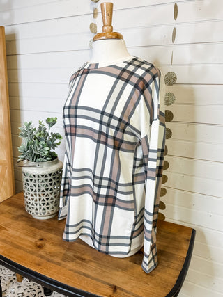 long sleeve plaid top