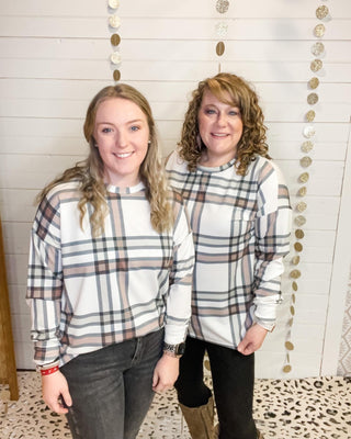 long sleeve plaid top