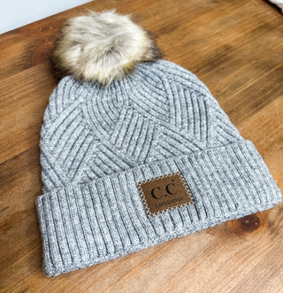 C.C Diagonal Stripe Beanie - The Southern Loft