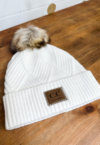 C.C Diagonal Stripe Beanie - The Southern Loft