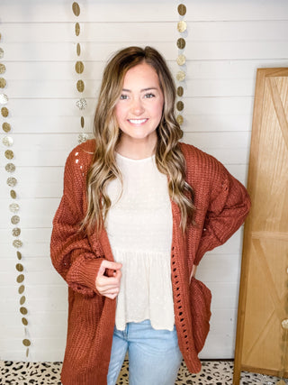 The Follow Me Oversized Cardigan – a cozy, relaxed fit knit perfect for layering. Comfortable, stylish, and easy to wear.