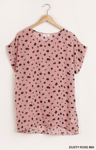 Sheer Dalmatian Print Short Sleeve Top - The Southern Loft