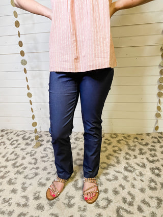 Straight Leg dress pants in a dark denim