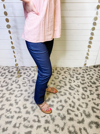 Straight Leg dress pants in a dark denim